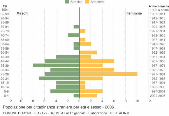 Grafico cittadini stranieri - Montella 2006