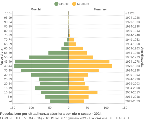 Grafico cittadini stranieri - Terzigno 2024