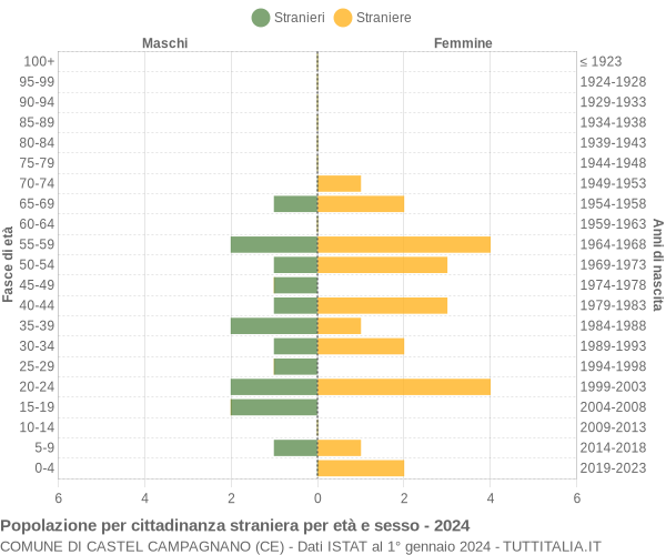 Grafico cittadini stranieri - Castel Campagnano 2024