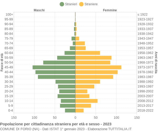 Grafico cittadini stranieri - Forio 2023