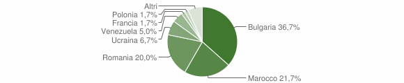 Grafico cittadinanza stranieri - Teora 2011