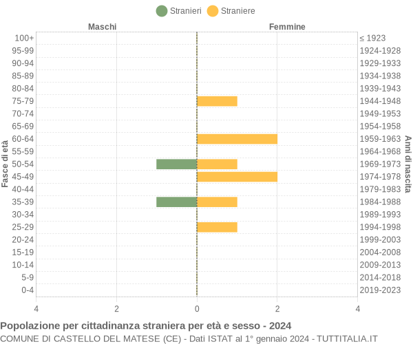 Grafico cittadini stranieri - Castello del Matese 2024