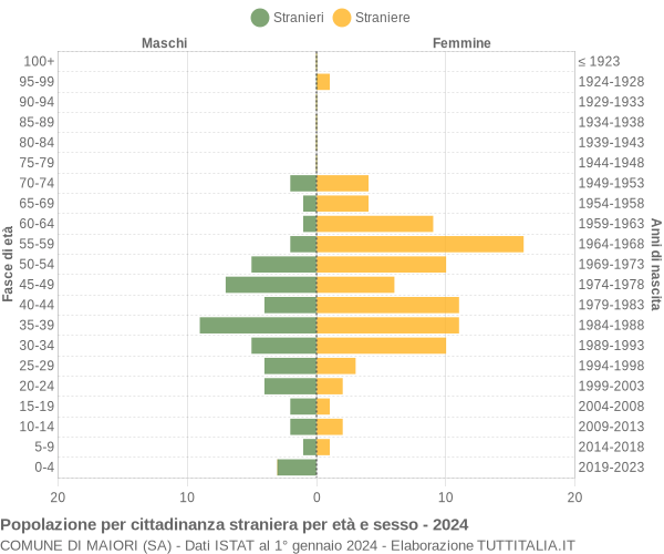 Grafico cittadini stranieri - Maiori 2024