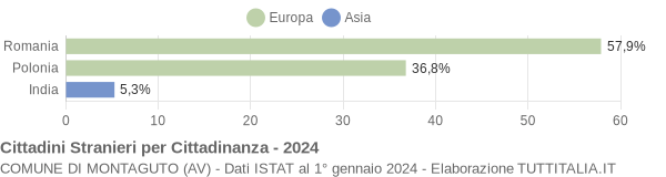 Grafico cittadinanza stranieri - Montaguto 2024