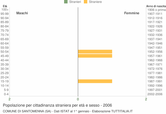 Grafico cittadini stranieri - Santomenna 2006