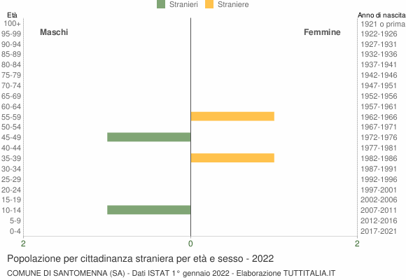 Grafico cittadini stranieri - Santomenna 2022