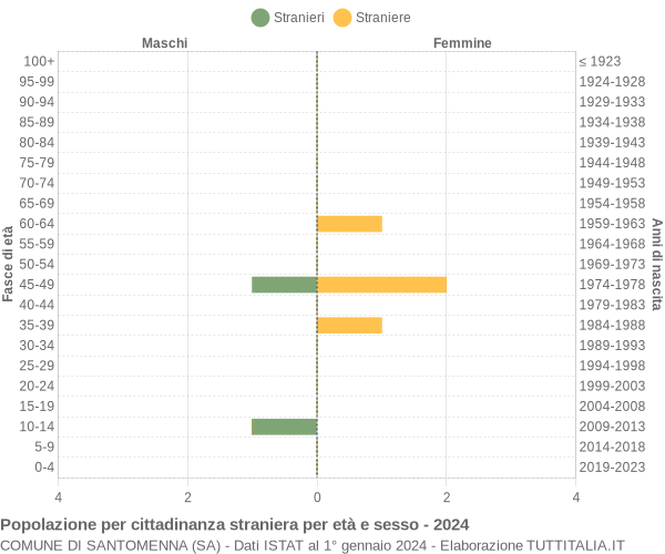 Grafico cittadini stranieri - Santomenna 2024