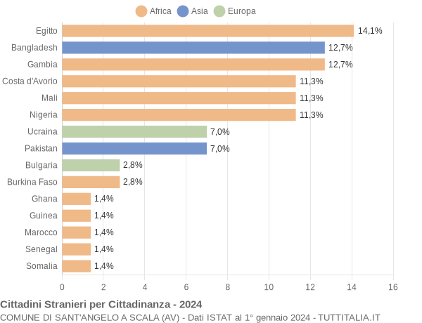 Grafico cittadinanza stranieri - Sant'Angelo a Scala 2024