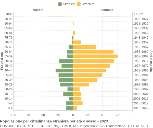 Grafico cittadini stranieri - Torre del Greco 2023