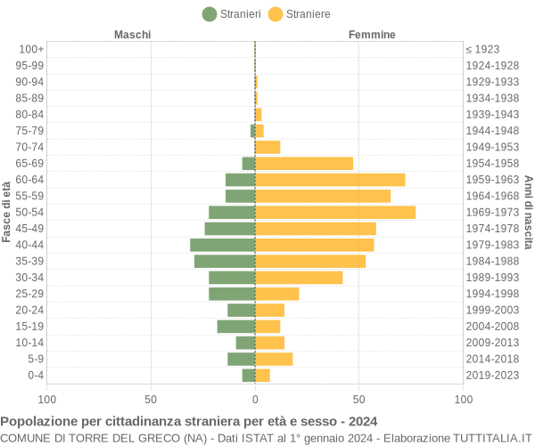 Grafico cittadini stranieri - Torre del Greco 2024