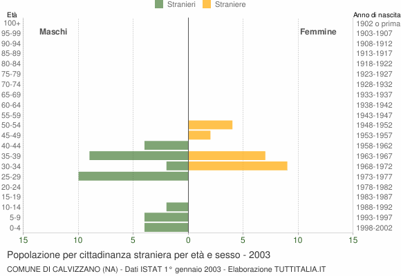 Grafico cittadini stranieri - Calvizzano 2003