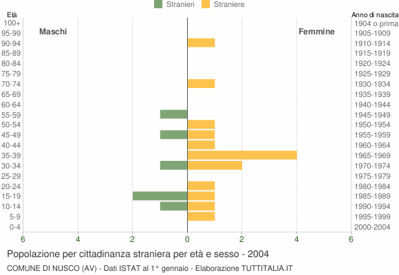 Grafico cittadini stranieri - Nusco 2004