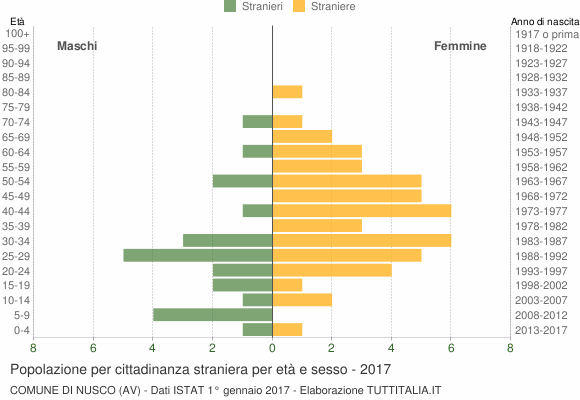 Grafico cittadini stranieri - Nusco 2017