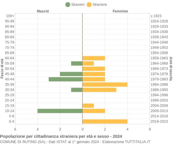 Grafico cittadini stranieri - Rutino 2024