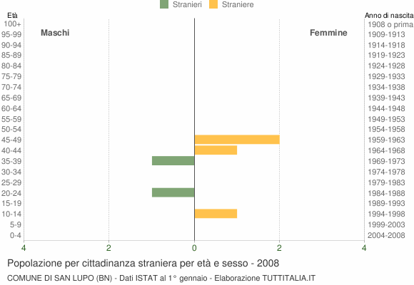 Grafico cittadini stranieri - San Lupo 2008