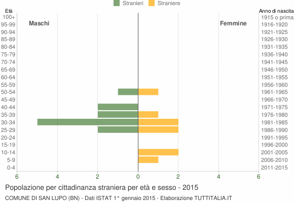Grafico cittadini stranieri - San Lupo 2015