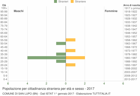 Grafico cittadini stranieri - San Lupo 2017