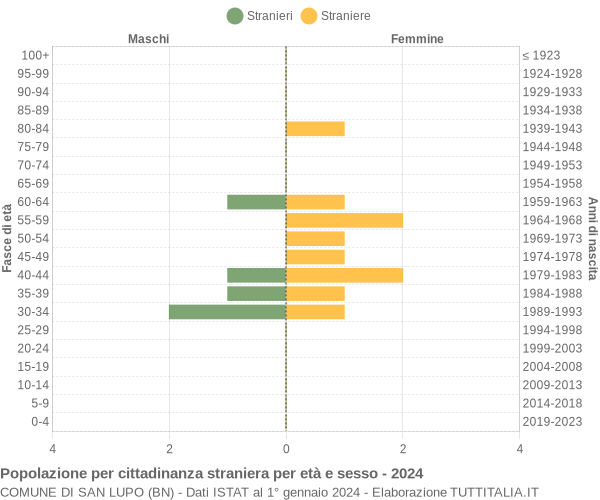 Grafico cittadini stranieri - San Lupo 2024