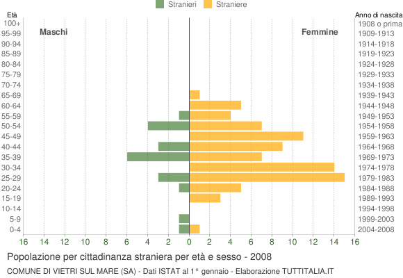 Grafico cittadini stranieri - Vietri sul Mare 2008