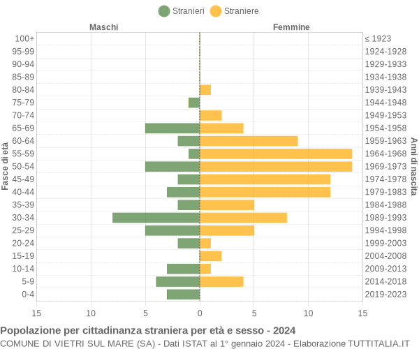 Grafico cittadini stranieri - Vietri sul Mare 2024