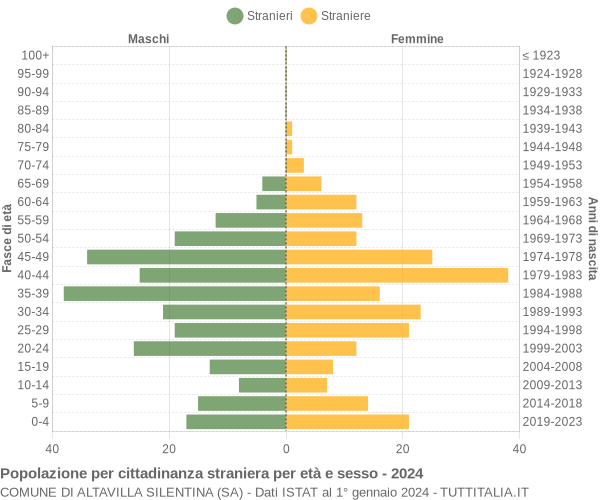 Grafico cittadini stranieri - Altavilla Silentina 2024