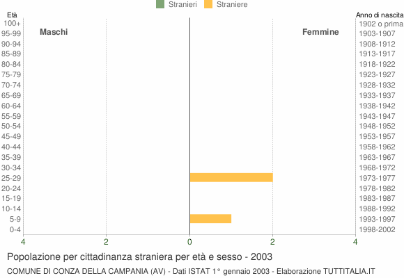 Grafico cittadini stranieri - Conza della Campania 2003