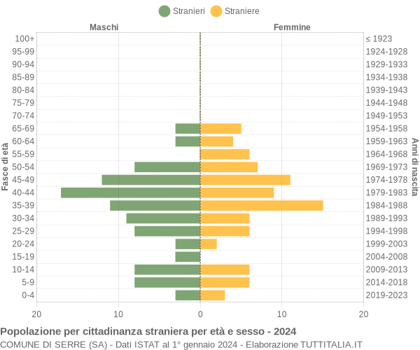 Grafico cittadini stranieri - Serre 2024