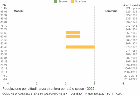 Grafico cittadini stranieri - Castelvetere in Val Fortore 2022