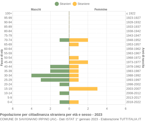 Grafico cittadini stranieri - Savignano Irpino 2023