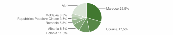 Grafico cittadinanza stranieri - Succivo 2012