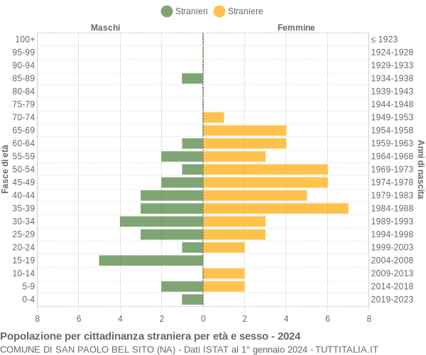 Grafico cittadini stranieri - San Paolo Bel Sito 2024