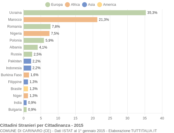 Grafico cittadinanza stranieri - Carinaro 2015