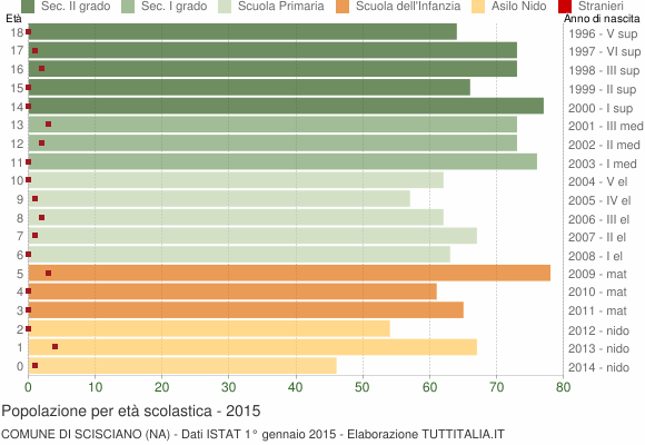 Grafico Popolazione in età scolastica - Scisciano 2015