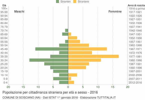 Grafico cittadini stranieri - Scisciano 2016