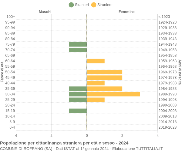 Grafico cittadini stranieri - Rofrano 2024