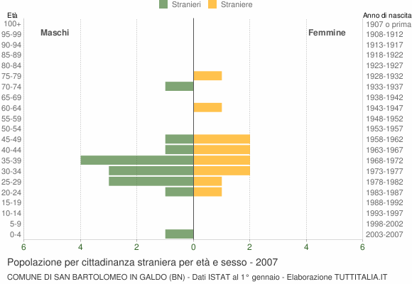 Grafico cittadini stranieri - San Bartolomeo in Galdo 2007