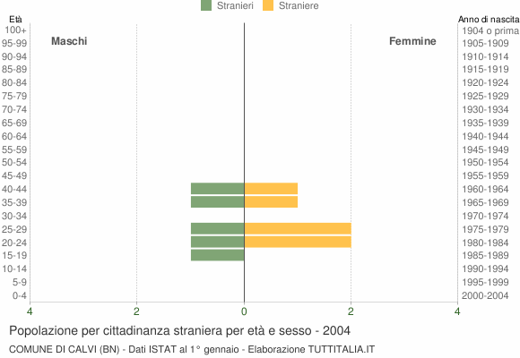 Grafico cittadini stranieri - Calvi 2004