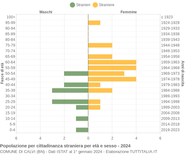 Grafico cittadini stranieri - Calvi 2024