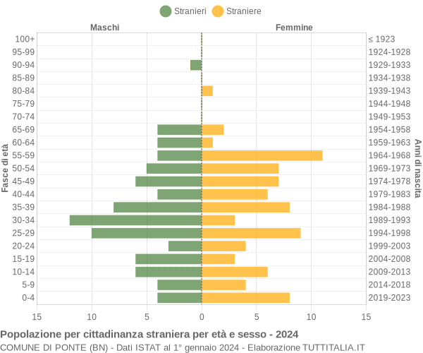 Grafico cittadini stranieri - Ponte 2024