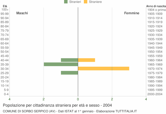 Grafico cittadini stranieri - Sorbo Serpico 2004