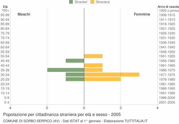 Grafico cittadini stranieri - Sorbo Serpico 2005
