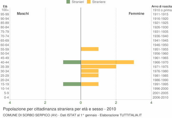 Grafico cittadini stranieri - Sorbo Serpico 2010