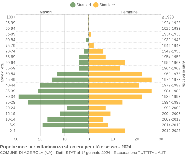 Grafico cittadini stranieri - Agerola 2024