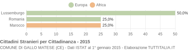 Grafico cittadinanza stranieri - Gallo Matese 2015