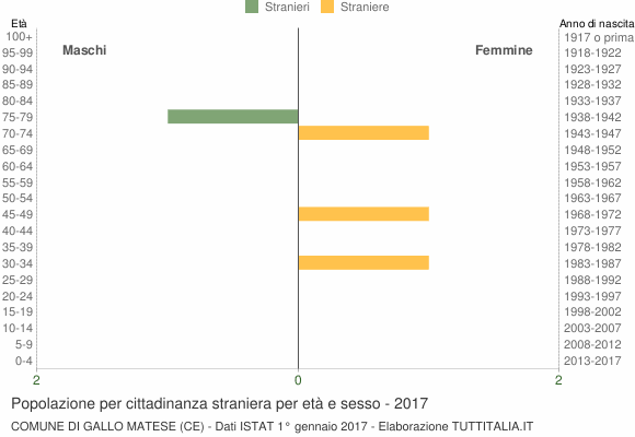 Grafico cittadini stranieri - Gallo Matese 2017