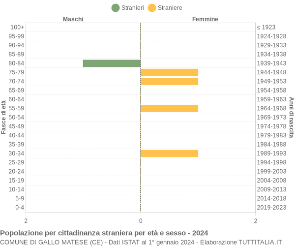 Grafico cittadini stranieri - Gallo Matese 2024