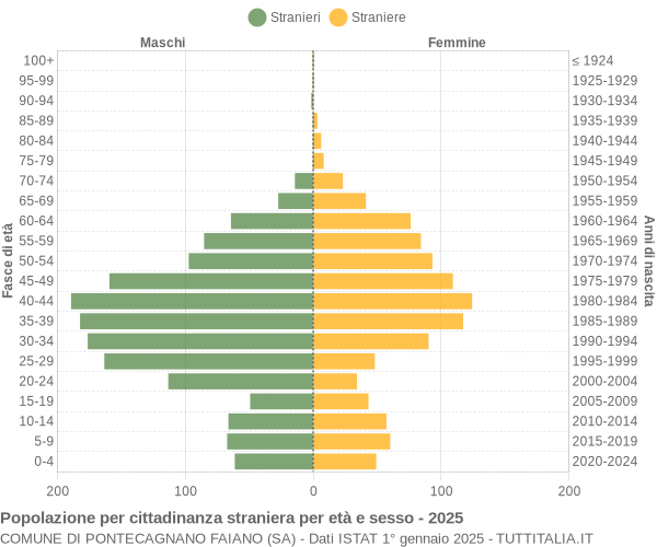 Grafico cittadini stranieri - Pontecagnano Faiano 2025