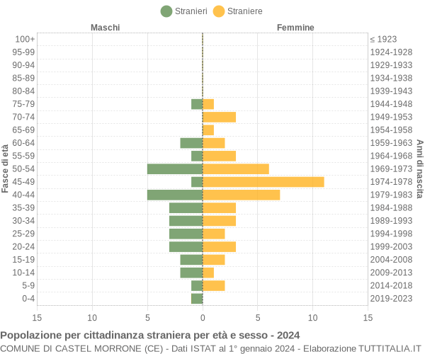 Grafico cittadini stranieri - Castel Morrone 2024