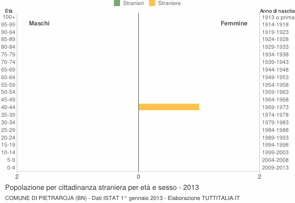 Grafico cittadini stranieri - Pietraroja 2013