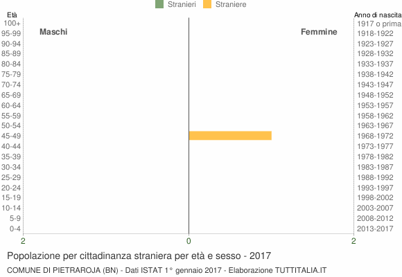 Grafico cittadini stranieri - Pietraroja 2017